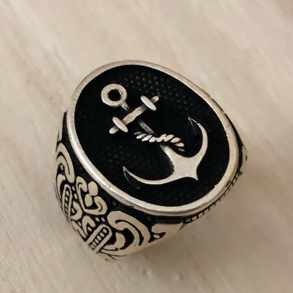 Sky Jewelers Other - 925 Sterling Silver Anchor Motif Men’s Ring